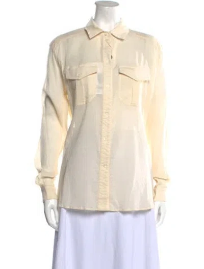 Pre-owned Belstaff Long Sleeve Button-up Top In Neutral