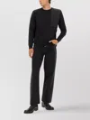 Belstaff Long Sleeve Crew Neck Knitwear With Patch In Black