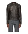 Belstaff Long Sleeve Leather Jacket In Black