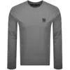 Belstaff Long Sleeve Logo T Shirt Sage Grey In Gray