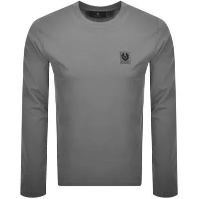 Belstaff Long Sleeve Logo T Shirt Sage Grey In Gray
