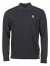 Belstaff Long Sleeve Polo Shirt Black In Black