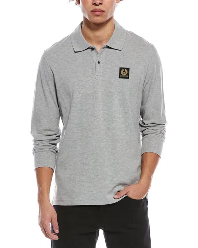 Belstaff Long Sleeve Polo Shirt In Gray