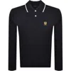 Belstaff Long Sleeve Polo T Shirt Navy In Black