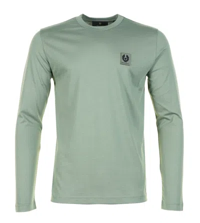 Belstaff Long Sleeve T Shirt Sage Green In Black