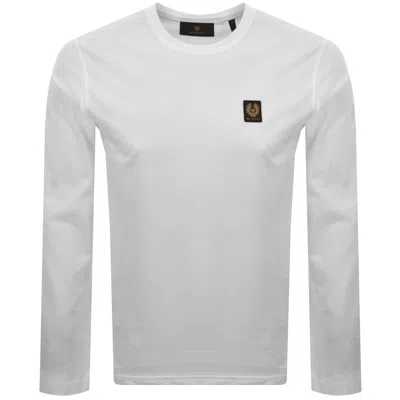 Belstaff Long Sleeve T Shirt White In Metallic