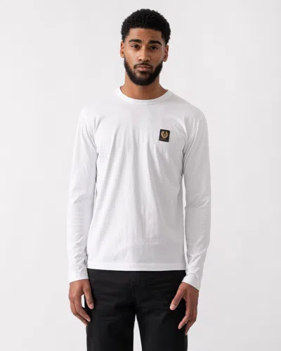 Belstaff Long Sleeved Logo Patch T-shirt In White