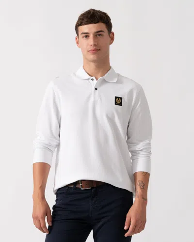 Belstaff Long Sleeved Mens Essentials Polo In White