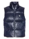 Belstaff High Collar Sleeveless Quilted Jacket With Pockets In Blue