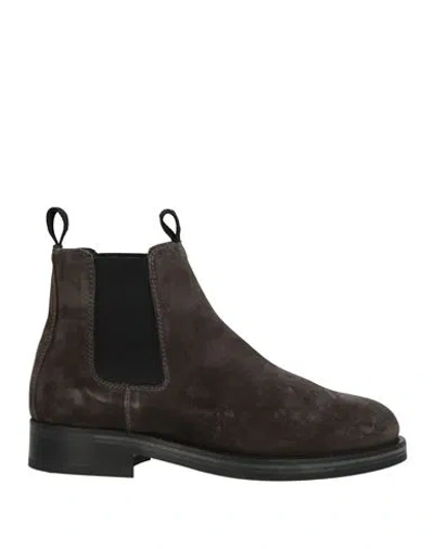 Belstaff Man Ankle Boots Charcoal Size 8 Leather In Gray