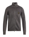 Belstaff Man Cardigan Charcoal Size L Wool In Gray