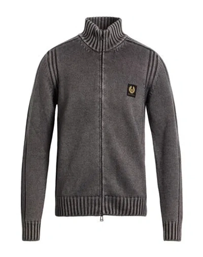 Belstaff Man Cardigan Charcoal Size L Wool In Gray