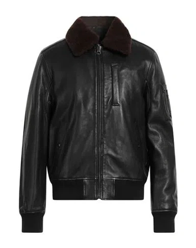 Belstaff Man Jacket Black Size 40 Lambskin, Polyester, Elastane
