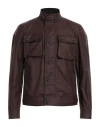 Belstaff Man Jacket Burgundy Size 40 Cotton In Red