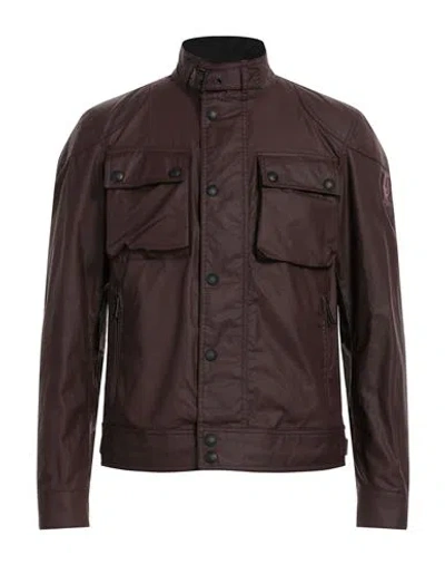 Belstaff Man Jacket Burgundy Size 46 Cotton In Red