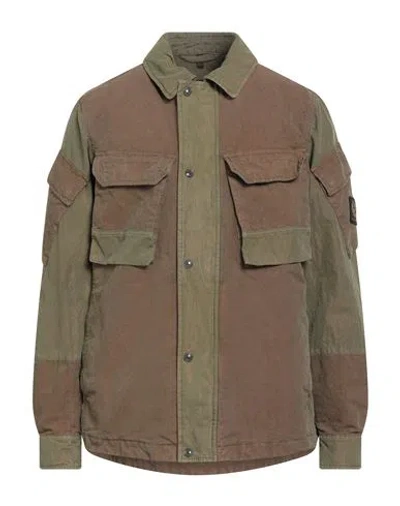 Belstaff Man Jacket Khaki Size 3xl Polyamide, Cotton In Green