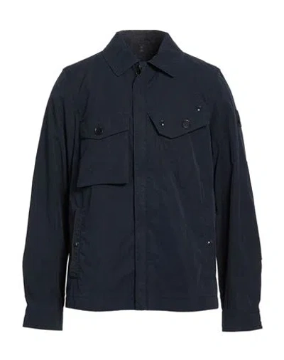 Belstaff Man Jacket Midnight Blue Size Xl Cotton, Polyamide