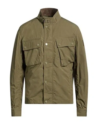 Belstaff Man Jacket Military Green Size Xl Polyamide, Cotton