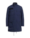 Belstaff Man Overcoat & Trench Coat Navy Size 36 Nylon, Polyurethane In Navy Blue