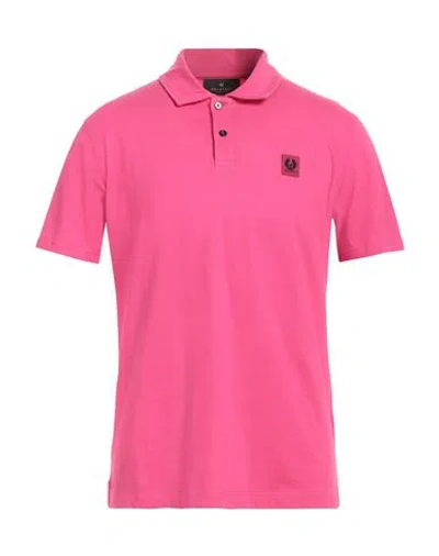 Belstaff Man Polo Shirt Fuchsia Size M Cotton, Elastane In Pink