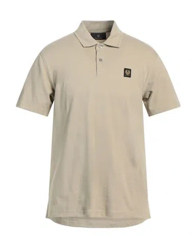 Belstaff Man Polo Shirt Khaki Size M Cotton, Elastane In Beige