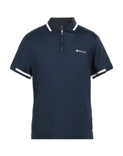 Belstaff Man Polo Shirt Midnight Blue Size L Cotton, Elastane