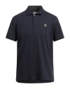 Belstaff Logo Cotton Piquet Polo In Navy Blue