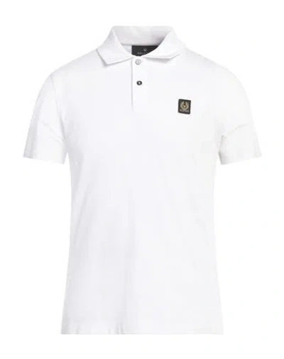 Belstaff Man Polo Shirt White Size Xl Cotton, Elastane