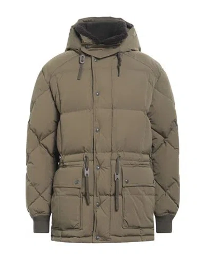 Belstaff Man Puffer Military Green Size 42 Cotton, Polyamide, Lambskin In Green