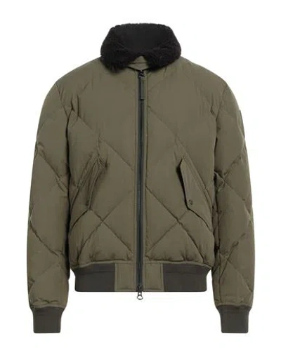 Belstaff Man Puffer Military Green Size 44 Cotton, Polyamide, Lambskin