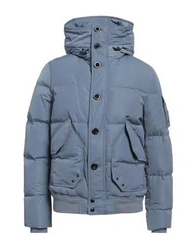 Belstaff Man Puffer Slate Blue Size 40 Polyester, Polyamide
