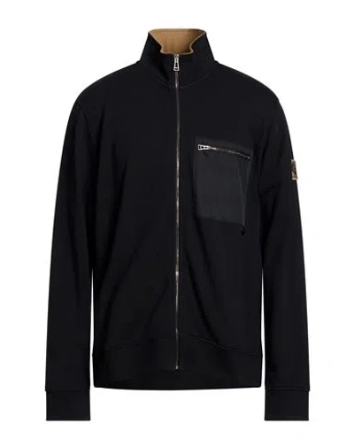 Belstaff Man Sweatshirt Black Size Xxl Cotton, Elastane