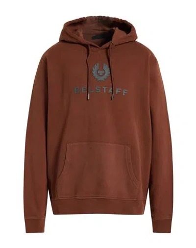 Belstaff Man Sweatshirt Brown Size Xxl Cotton, Elastane