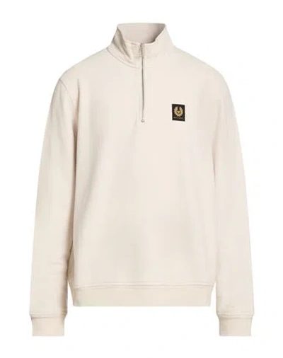 Belstaff Man Sweatshirt Cream Size 3xl Cotton, Elastane In Neutral