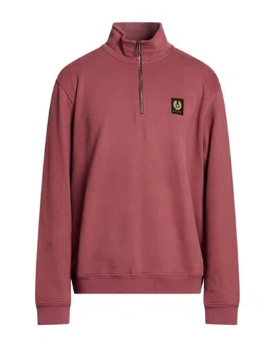 Belstaff Man Sweatshirt Garnet Size 3xl Cotton, Elastane In Brown