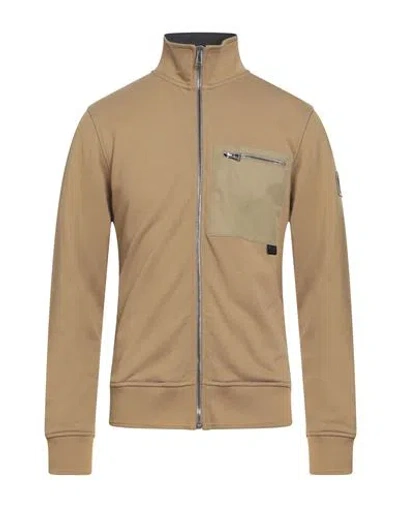 Belstaff Man Sweatshirt Khaki Size L Cotton, Elastane In Nude