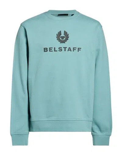 Belstaff Man Sweatshirt Light Green Size Xl Cotton, Elastane