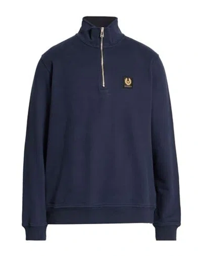 Belstaff Man Sweatshirt Midnight Blue Size L Cotton