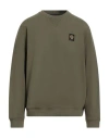 Belstaff Man Sweatshirt Military Green Size M Cotton, Elastane In Brown