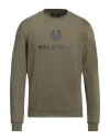 Belstaff Man Sweatshirt Military Green Size Xxl Cotton, Elastane