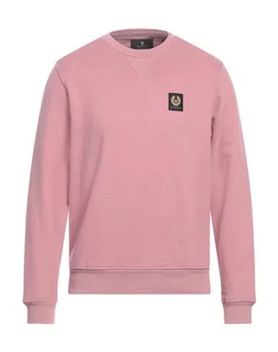 Belstaff Man Sweatshirt Pastel Pink Size Xl Cotton, Elastane