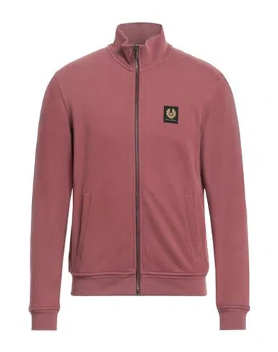 Belstaff Man Sweatshirt Antique Rose Size Xxl Cotton, Elastane In Pink