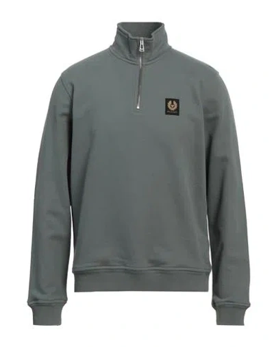 Belstaff Man Sweatshirt Sage Green Size S Cotton, Elastane