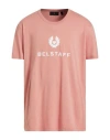Belstaff Man T-shirt Salmon Pink Size Xxl Cotton