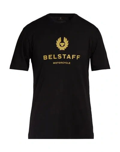 Belstaff Man T-shirt Black Size S Cotton In Transparent