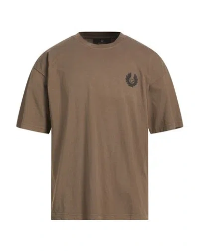 Belstaff Man T-shirt Khaki Size Xxl Cotton In Brown
