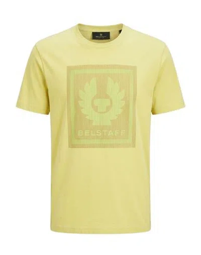 Belstaff Man T-shirt Lime Green Size Xl Cotton In Yellow