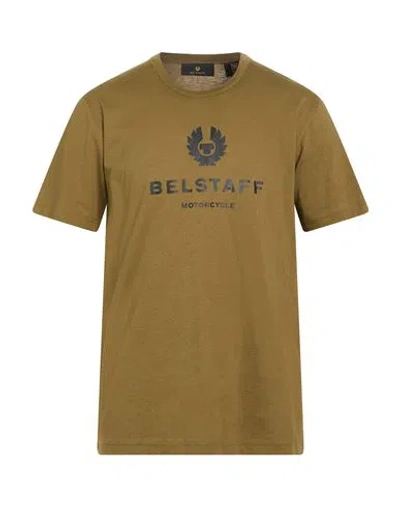 Belstaff Man T-shirt Military Green Size Xxl Cotton In Brown