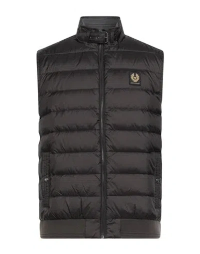 Belstaff Man Vest Charcoal Size 46 Polyamide In Gray