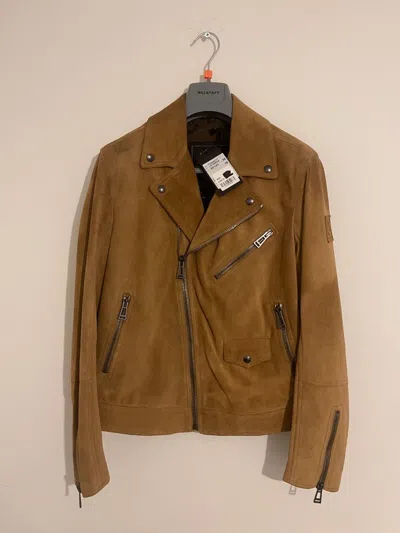 Pre-owned Belstaff Men's  Fenway Suede Biker Jacket - Rrp £1,295 In Brown